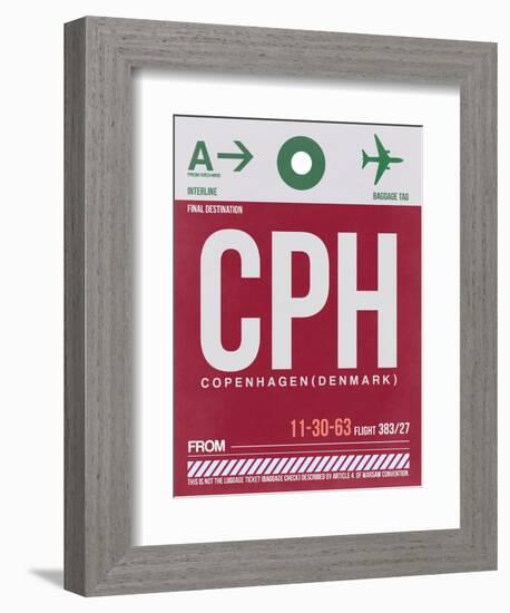 CPH Copenhagen Luggage Tag 2-NaxArt-Framed Art Print