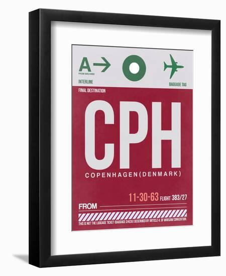 CPH Copenhagen Luggage Tag 2-NaxArt-Framed Art Print