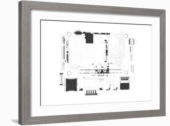 CPU Main Board 3D Rendered White Transparent-sauliusl-Framed Art Print