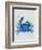 Crab 1 Blue Rainbow Splash-Fab Funky-Framed Art Print