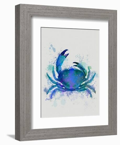 Crab 1 Blue Rainbow Splash-Fab Funky-Framed Art Print