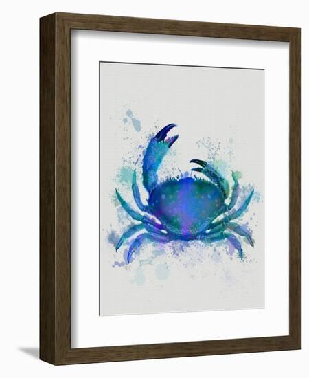 Crab 1 Blue Rainbow Splash-Fab Funky-Framed Art Print