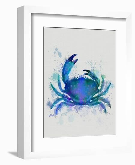 Crab 1 Blue Rainbow Splash-Fab Funky-Framed Art Print