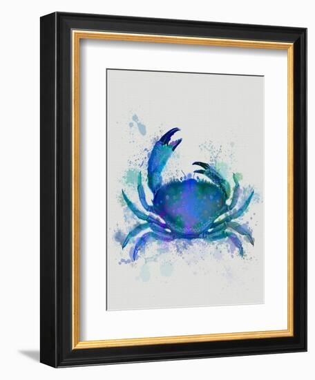 Crab 1 Blue Rainbow Splash-Fab Funky-Framed Art Print