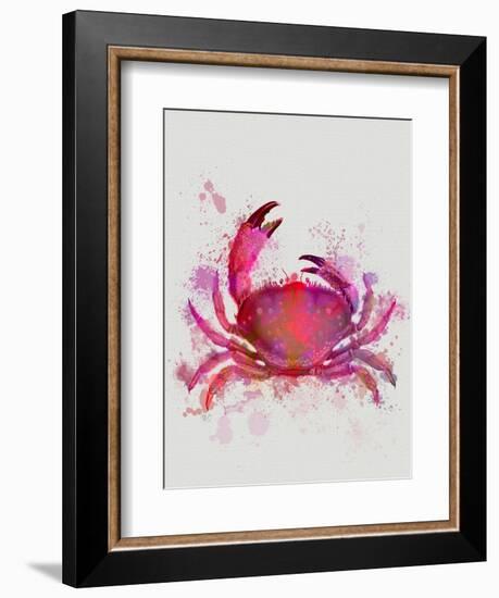 Crab 1 Pink Rainbow Splash-Fab Funky-Framed Art Print