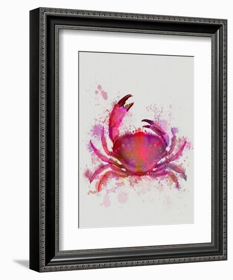 Crab 1 Pink Rainbow Splash-Fab Funky-Framed Art Print