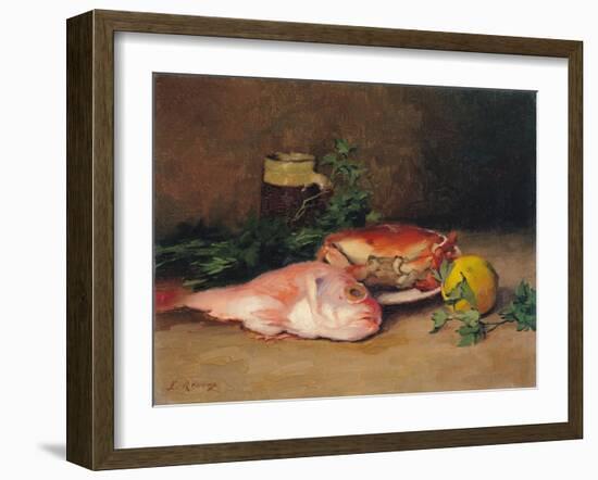 Crab and Red Mullet-Jules Ernest Renoux-Framed Giclee Print