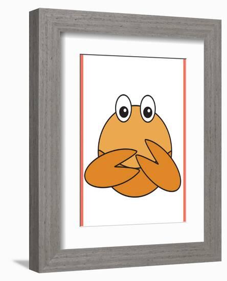 Crab - Animaru Cartoon Animal Print-Animaru-Framed Giclee Print