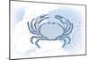 Crab - Blue - Coastal Icon-Lantern Press-Mounted Art Print