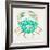 Crab in Gold and Turquoise-Cat Coquillette-Framed Giclee Print