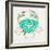 Crab in Gold and Turquoise-Cat Coquillette-Framed Giclee Print