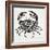 Crab in Grey-Cat Coquillette-Framed Giclee Print