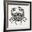 Crab in Grey-Cat Coquillette-Framed Giclee Print