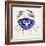 Crab in Navy and Gold-Cat Coquillette-Framed Giclee Print