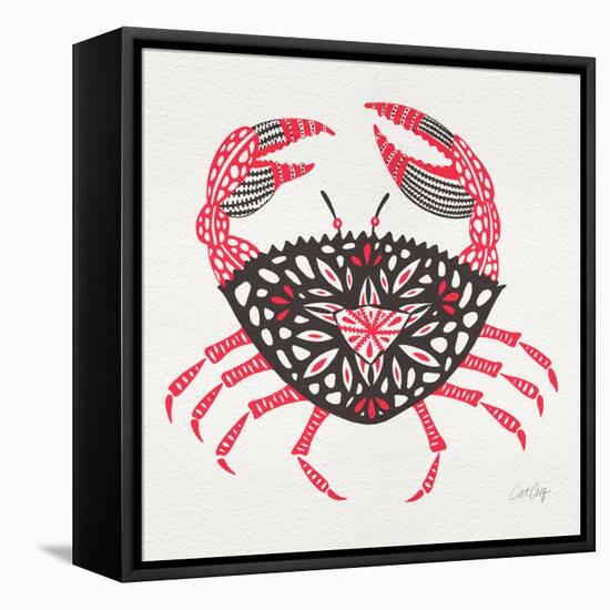 Crab in Pink and Grey-Cat Coquillette-Framed Premier Image Canvas
