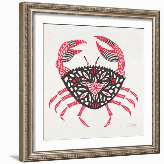 Crab in Pink and Grey-Cat Coquillette-Framed Giclee Print