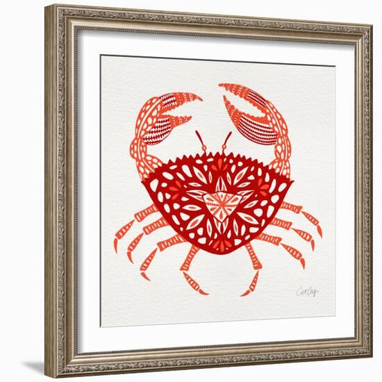 Crab in Red-Cat Coquillette-Framed Giclee Print