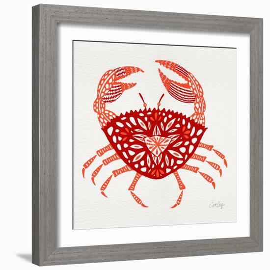 Crab in Red-Cat Coquillette-Framed Giclee Print