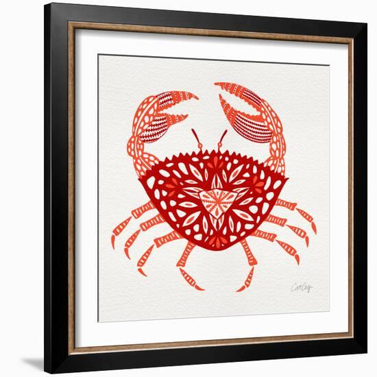 Crab in Red-Cat Coquillette-Framed Giclee Print