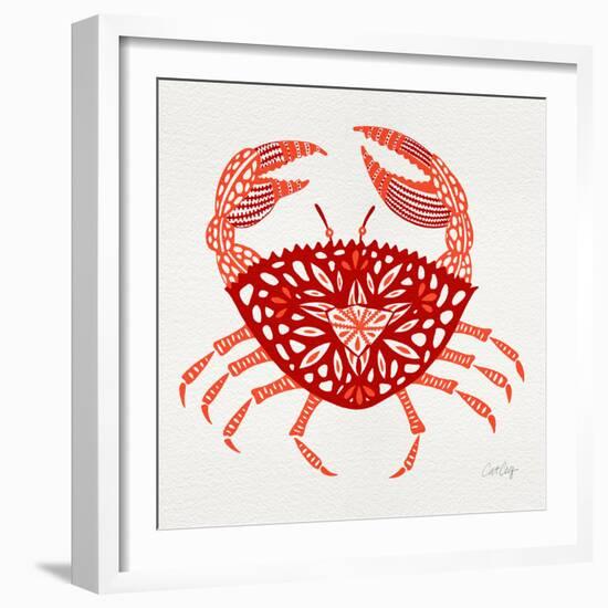 Crab in Red-Cat Coquillette-Framed Giclee Print