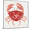 Crab in Red-Cat Coquillette-Mounted Giclee Print