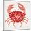 Crab in Red-Cat Coquillette-Mounted Giclee Print
