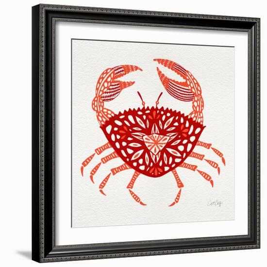 Crab in Red-Cat Coquillette-Framed Giclee Print