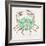 Crab in Rose Gold and Mint-Cat Coquillette-Framed Giclee Print