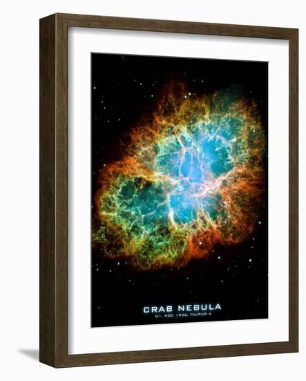 Crab Nebula Text Space Photo Art Poster Print-null-Framed Art Print