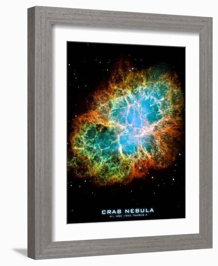 Crab Nebula Text Space Photo Art Poster Print-null-Framed Premium Giclee Print