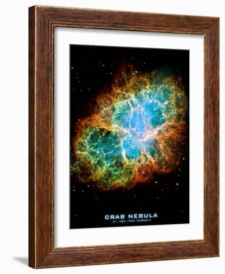 Crab Nebula Text Space Photo Art Poster Print-null-Framed Premium Giclee Print