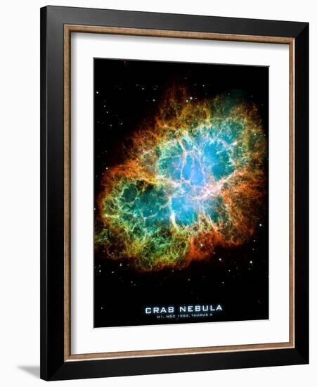 Crab Nebula Text Space Photo Art Poster Print-null-Framed Premium Giclee Print