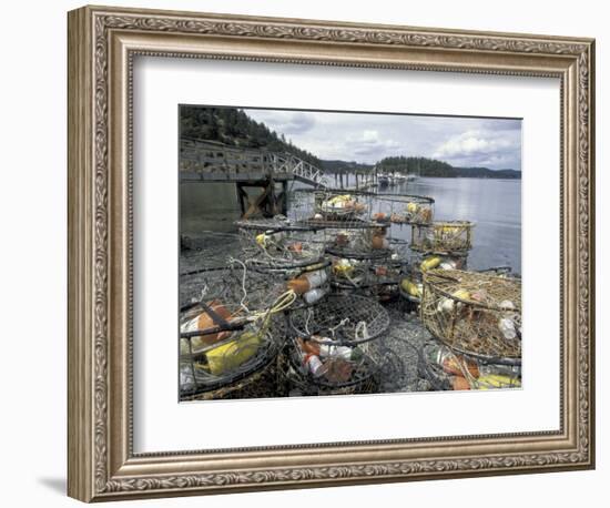 Crab Pots on Shore of Cornet Bay, Whidbey Island, Washington, USA-William Sutton-Framed Photographic Print