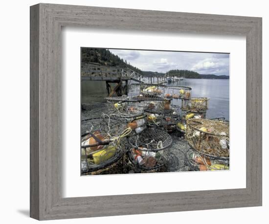 Crab Pots on Shore of Cornet Bay, Whidbey Island, Washington, USA-William Sutton-Framed Photographic Print