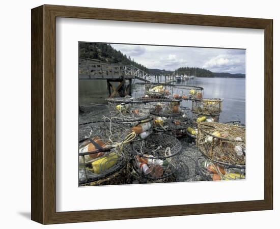 Crab Pots on Shore of Cornet Bay, Whidbey Island, Washington, USA-William Sutton-Framed Photographic Print