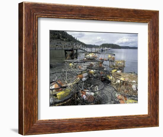 Crab Pots on Shore of Cornet Bay, Whidbey Island, Washington, USA-William Sutton-Framed Photographic Print