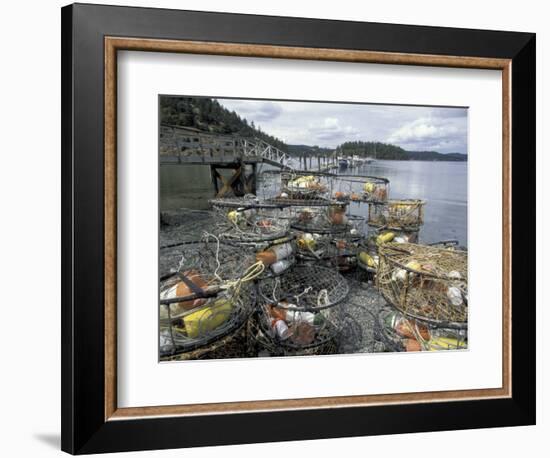 Crab Pots on Shore of Cornet Bay, Whidbey Island, Washington, USA-William Sutton-Framed Photographic Print