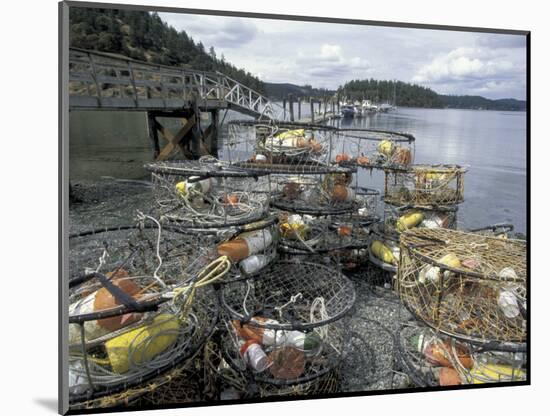Crab Pots on Shore of Cornet Bay, Whidbey Island, Washington, USA-William Sutton-Mounted Photographic Print
