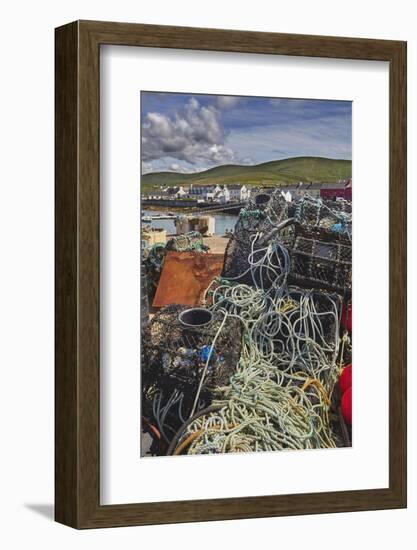 Crab pots piled up on the wharf at Portmagee, Skelligs Ring, Ring of Kerry, County Kerry, Munster, -Nigel Hicks-Framed Photographic Print