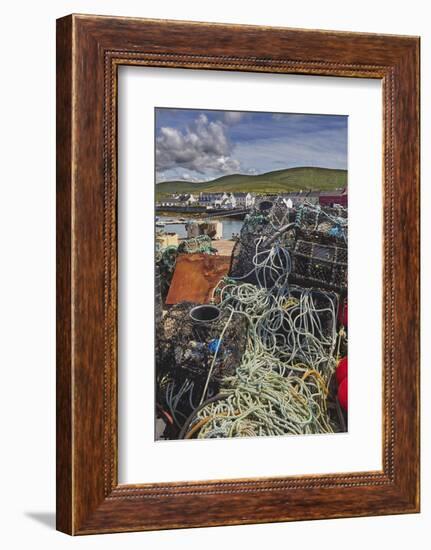 Crab pots piled up on the wharf at Portmagee, Skelligs Ring, Ring of Kerry, County Kerry, Munster, -Nigel Hicks-Framed Photographic Print