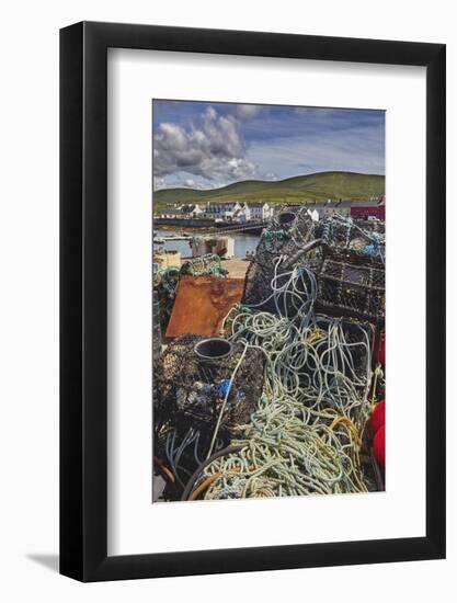 Crab pots piled up on the wharf at Portmagee, Skelligs Ring, Ring of Kerry, County Kerry, Munster, -Nigel Hicks-Framed Photographic Print