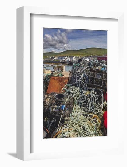 Crab pots piled up on the wharf at Portmagee, Skelligs Ring, Ring of Kerry, County Kerry, Munster, -Nigel Hicks-Framed Photographic Print