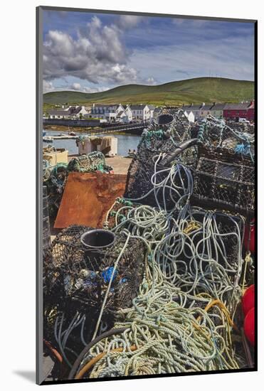 Crab pots piled up on the wharf at Portmagee, Skelligs Ring, Ring of Kerry, County Kerry, Munster, -Nigel Hicks-Mounted Photographic Print