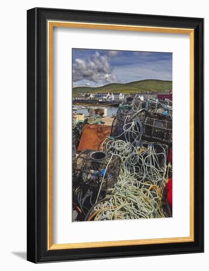 Crab pots piled up on the wharf at Portmagee, Skelligs Ring, Ring of Kerry, County Kerry, Munster, -Nigel Hicks-Framed Photographic Print