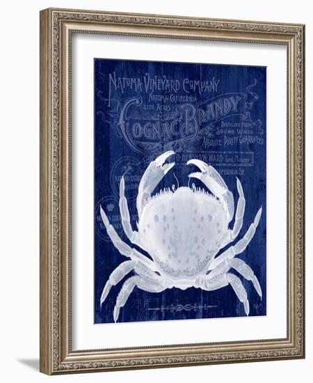 Crab Prohibition Crab On Blue-Fab Funky-Framed Art Print