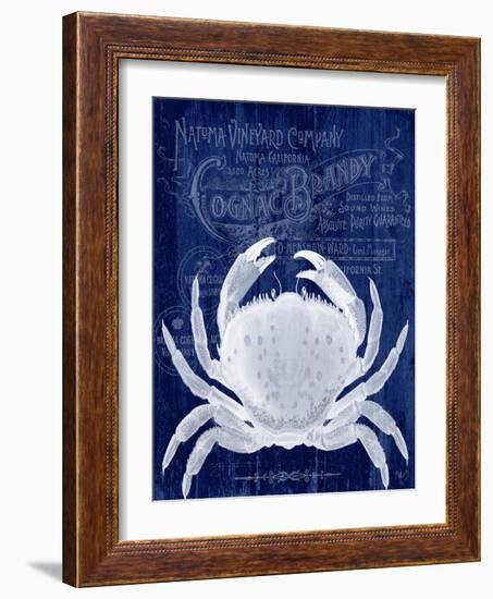 Crab Prohibition Crab On Blue-Fab Funky-Framed Art Print