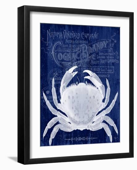 Crab Prohibition Crab On Blue-Fab Funky-Framed Art Print