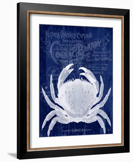 Crab Prohibition Crab On Blue-Fab Funky-Framed Art Print