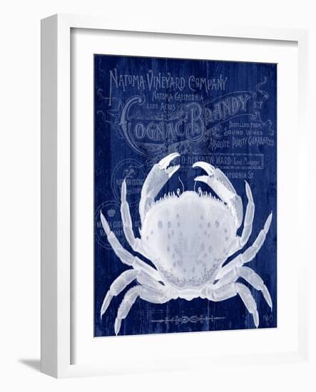 Crab Prohibition Crab On Blue-Fab Funky-Framed Art Print