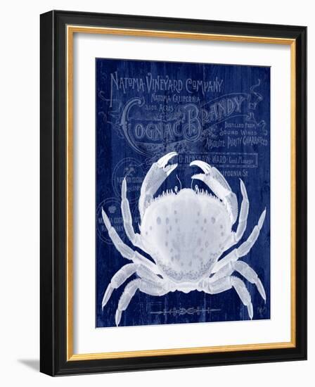 Crab Prohibition Crab On Blue-Fab Funky-Framed Art Print